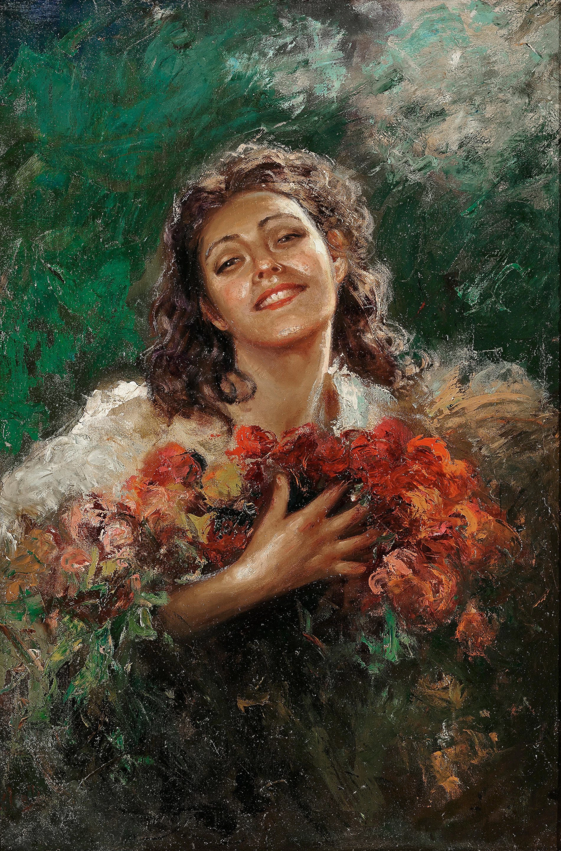 Ragazza con fiori 1
